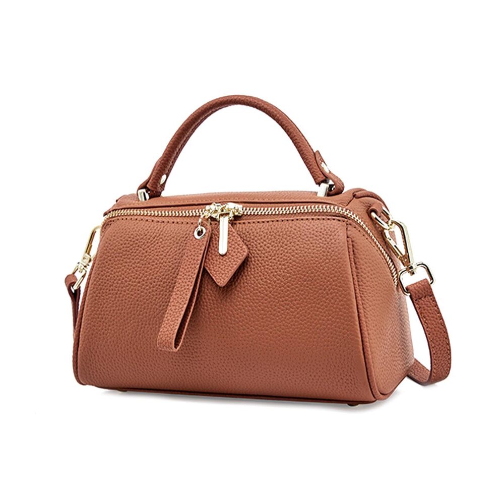 6757 Leather Shoulder Bag, Boston Bags , Top Handle Handbag, Satchel Purse